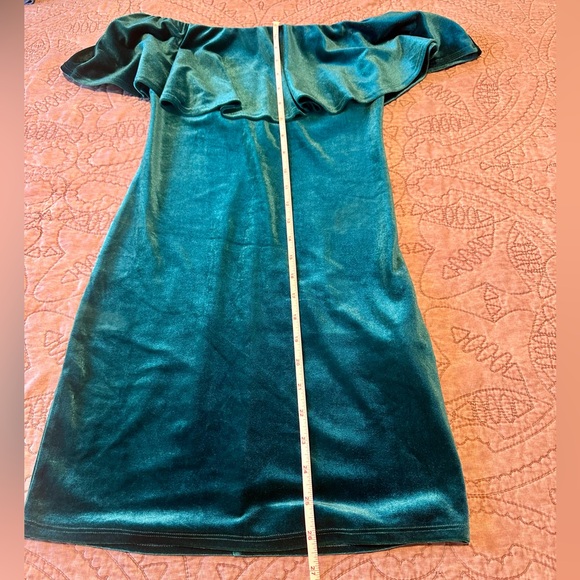 Forever 21 small teal velour dress - Picture 5 of 15